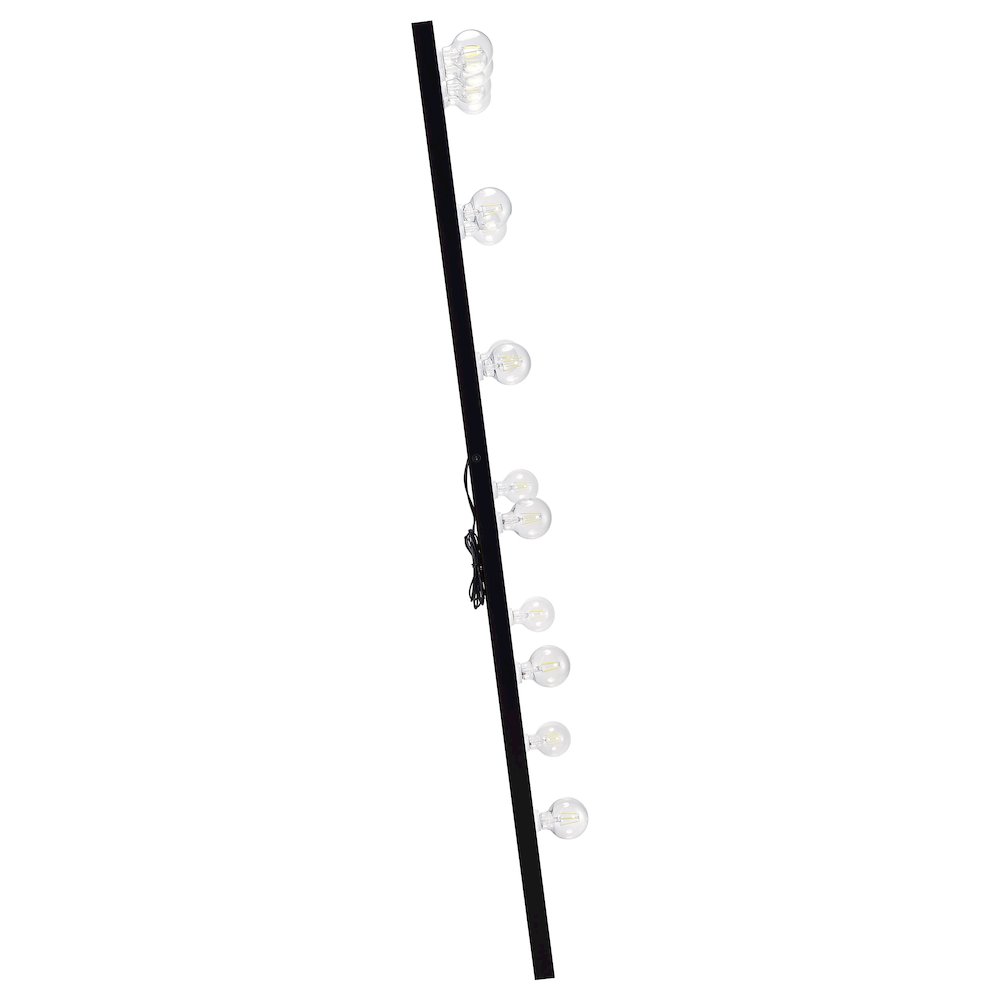 Zayan 32 x 71 Inch Floor Mirror LED Lighting Black Gloss. Picture 10
