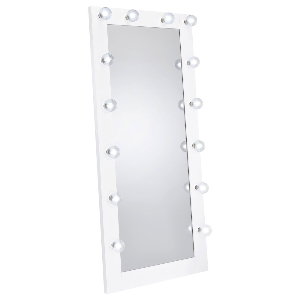 Zayan 32 x 71 Inch Floor Mirror LED Lighting White Gloss. Picture 3