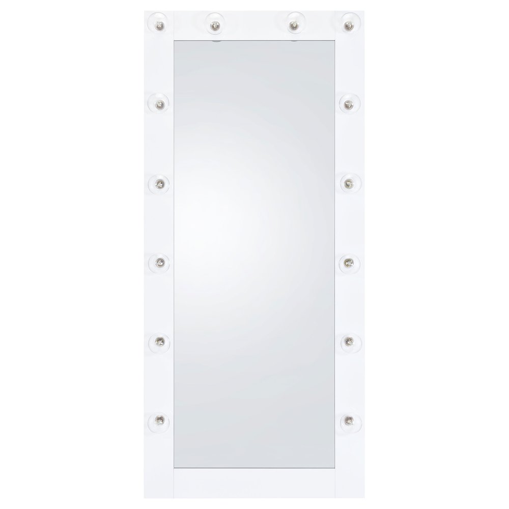 Zayan 32 x 71 Inch Floor Mirror LED Lighting White Gloss. Picture 4