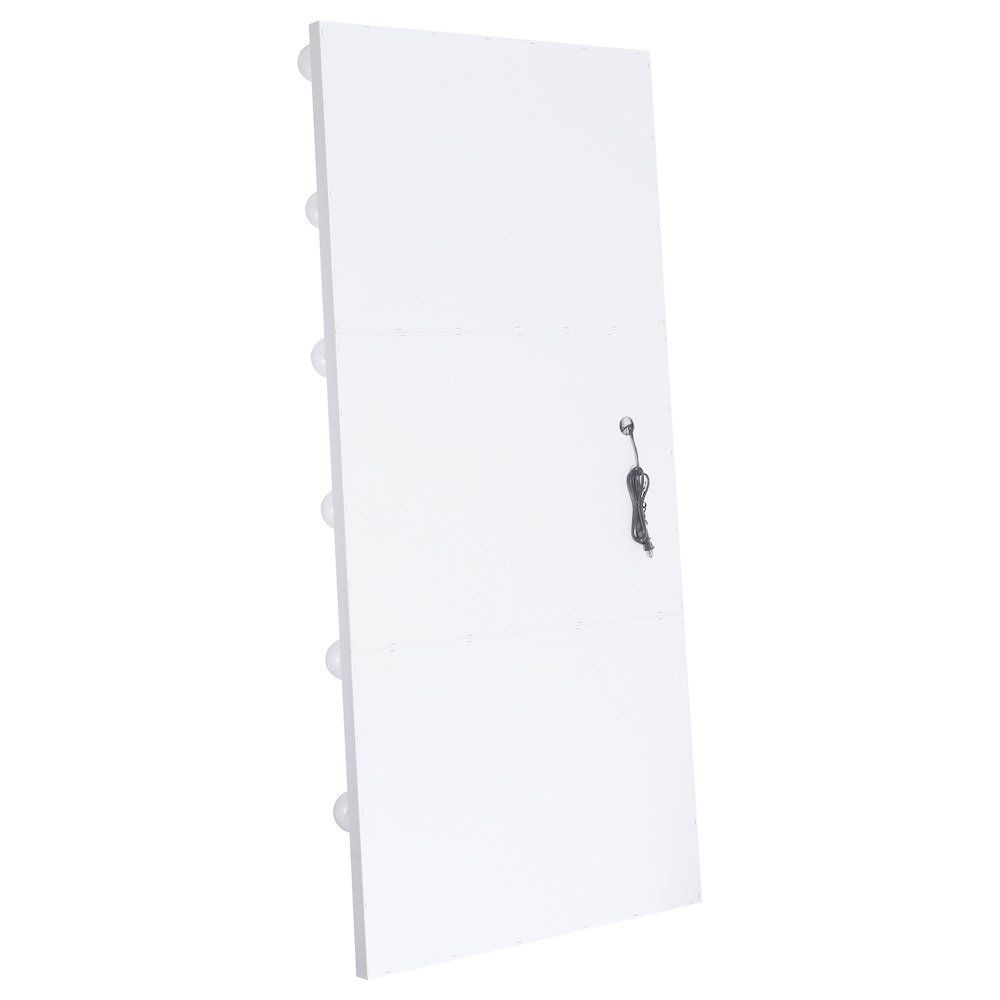 Zayan 32 x 71 Inch Floor Mirror LED Lighting White Gloss. Picture 8
