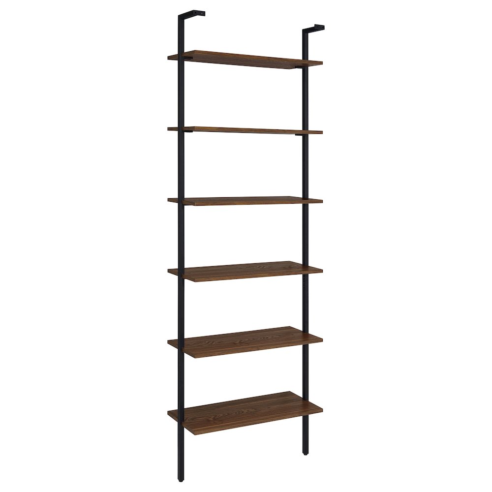 Owens 96-inch 6-shelf Wall Bookshelf Walnut. Picture 6