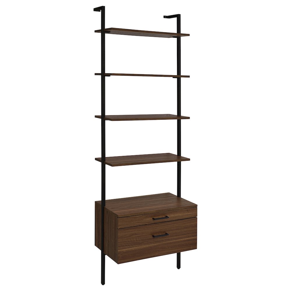 Owens 3-piece 96-inch Wall Mounted Bookshelf Set Walnut. Picture 3