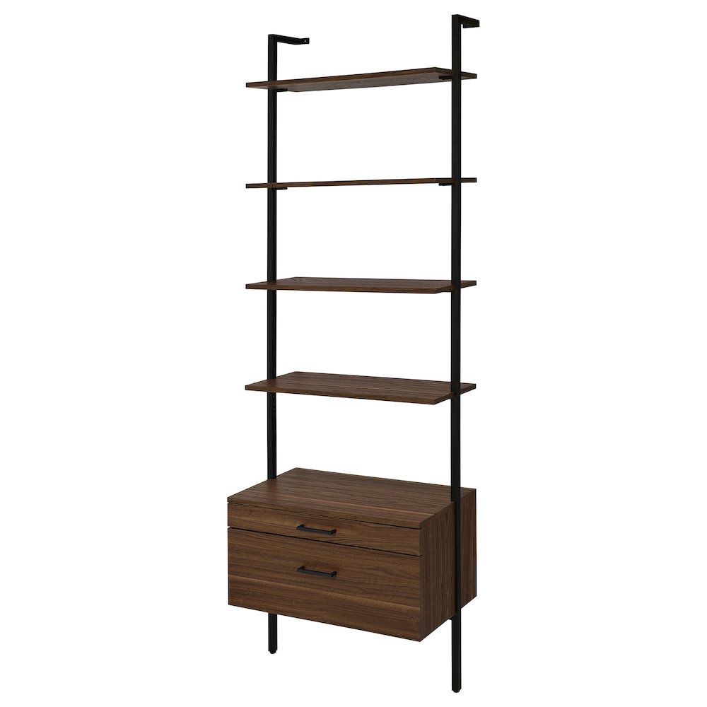 Owens 3-piece 96-inch Wall Mounted Bookshelf Set Walnut. Picture 6