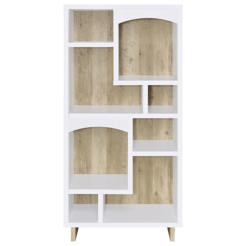 Dalton 65-inch 6-shelf Bookcase White and Distressed Pine. Picture 3