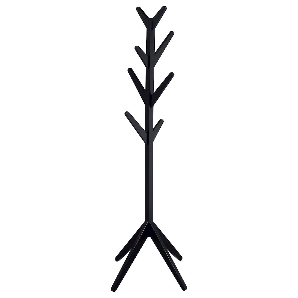 Margaret Solid Wood Coat Rack Clothing Hanger Black. Picture 1
