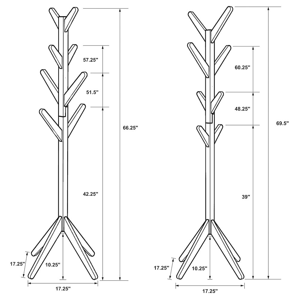 Margaret Solid Wood Coat Rack Clothing Hanger Cappuccino. Picture 5