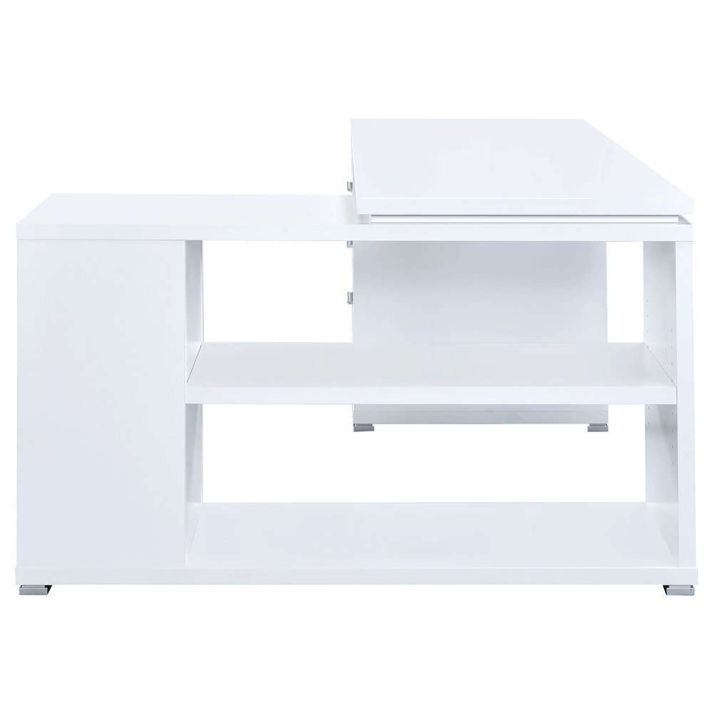 Spacious L-Shaped Office Desk – White Computer Desk with Drawers. Picture 8