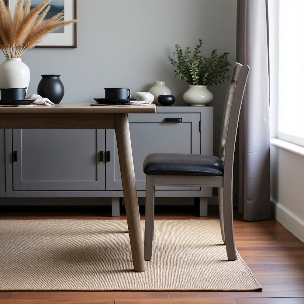 Elegant Gray Kitchen Chairs – Wooden Dining Chairs Set of 2. Picture 2
