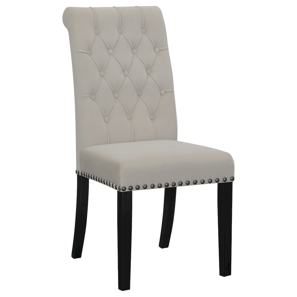 Elegant Upholstered Dining Chairs – High Back Armless Chair Set of 2. Picture 6