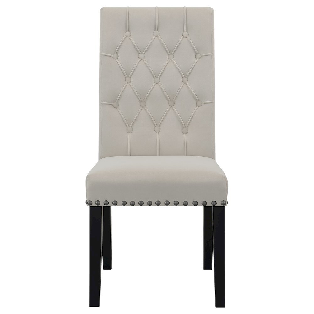 Elegant Upholstered Dining Chairs – High Back Armless Chair Set of 2. Picture 7