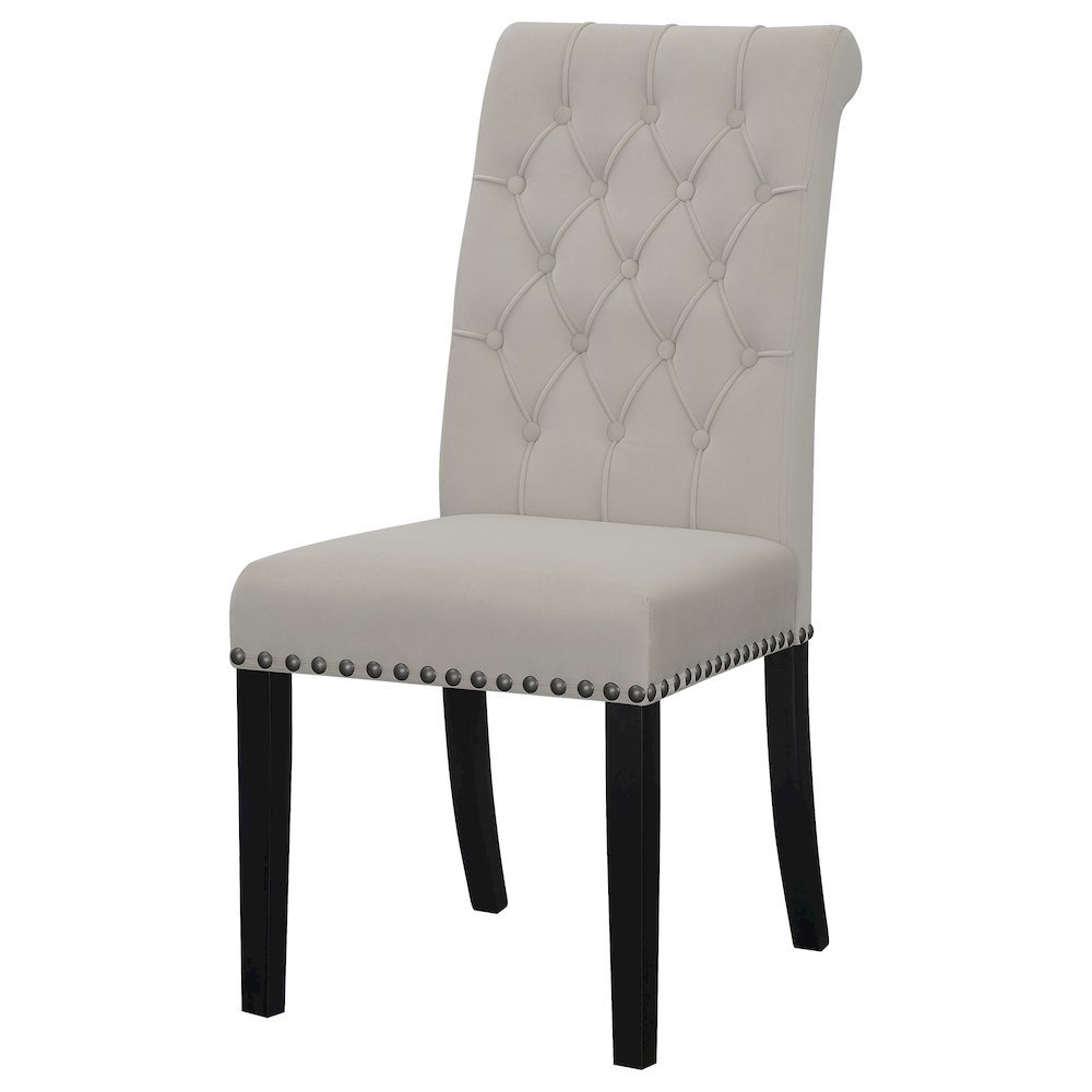 Elegant Upholstered Dining Chairs – High Back Armless Chair Set of 2. Picture 8