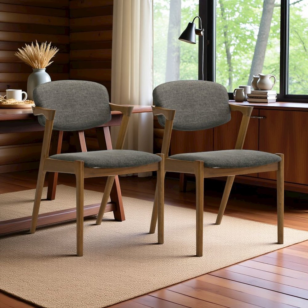 Farmhouse Dining Chairs – Wooden Kitchen Chairs Set of 2 with Padded Seat. Picture 3