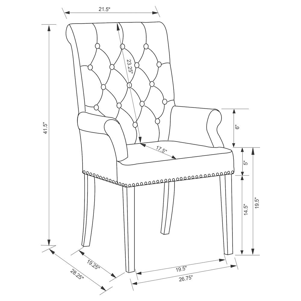 Elegant Upholstered Dining Chair – Parson Chair with Tufted Design. Picture 10