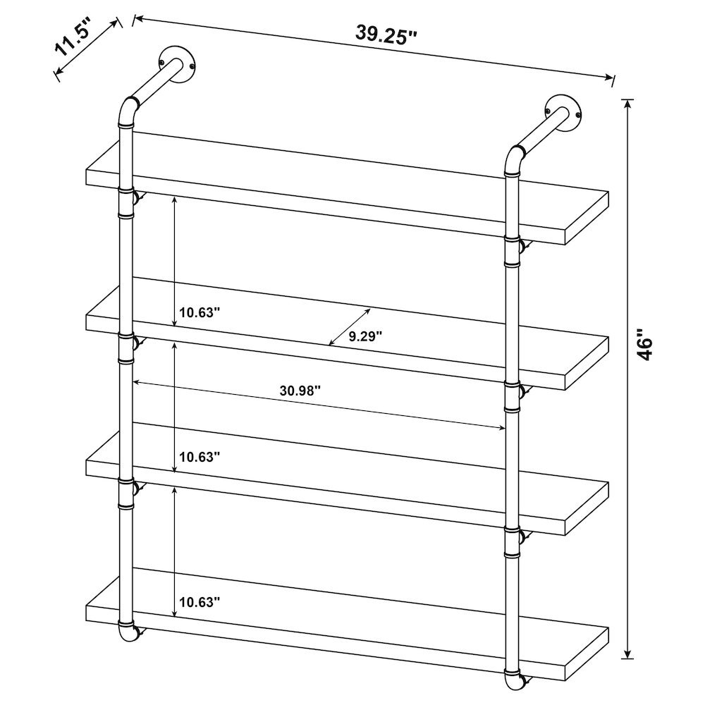 Rustic Wall Shelf – Stylish Shelves for Room Wall with Four Tiers. Picture 8