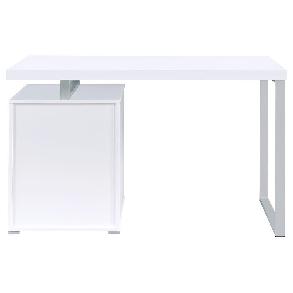 White Office Desk – Computer Desk with Drawers for Home or Workspace. Picture 6
