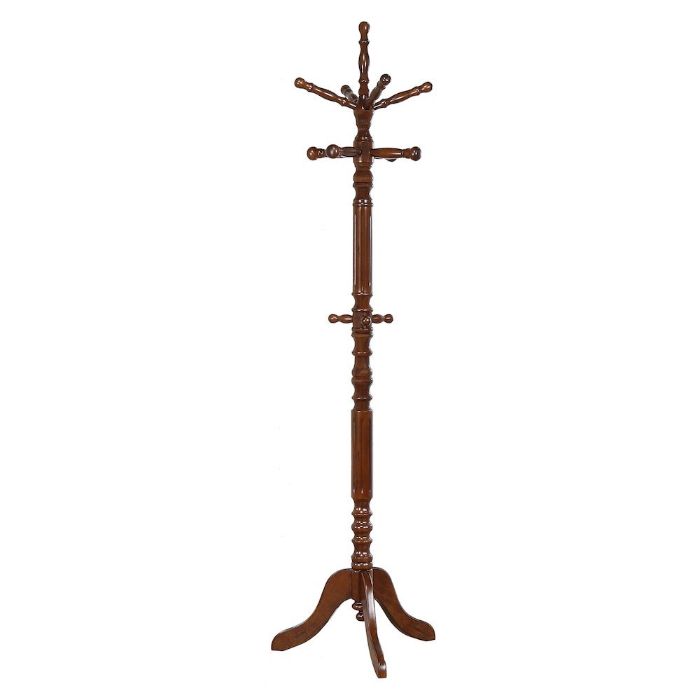 Classic Wooden Coat Rack Stand – Freestanding Coat Tree with Hooks. Picture 1
