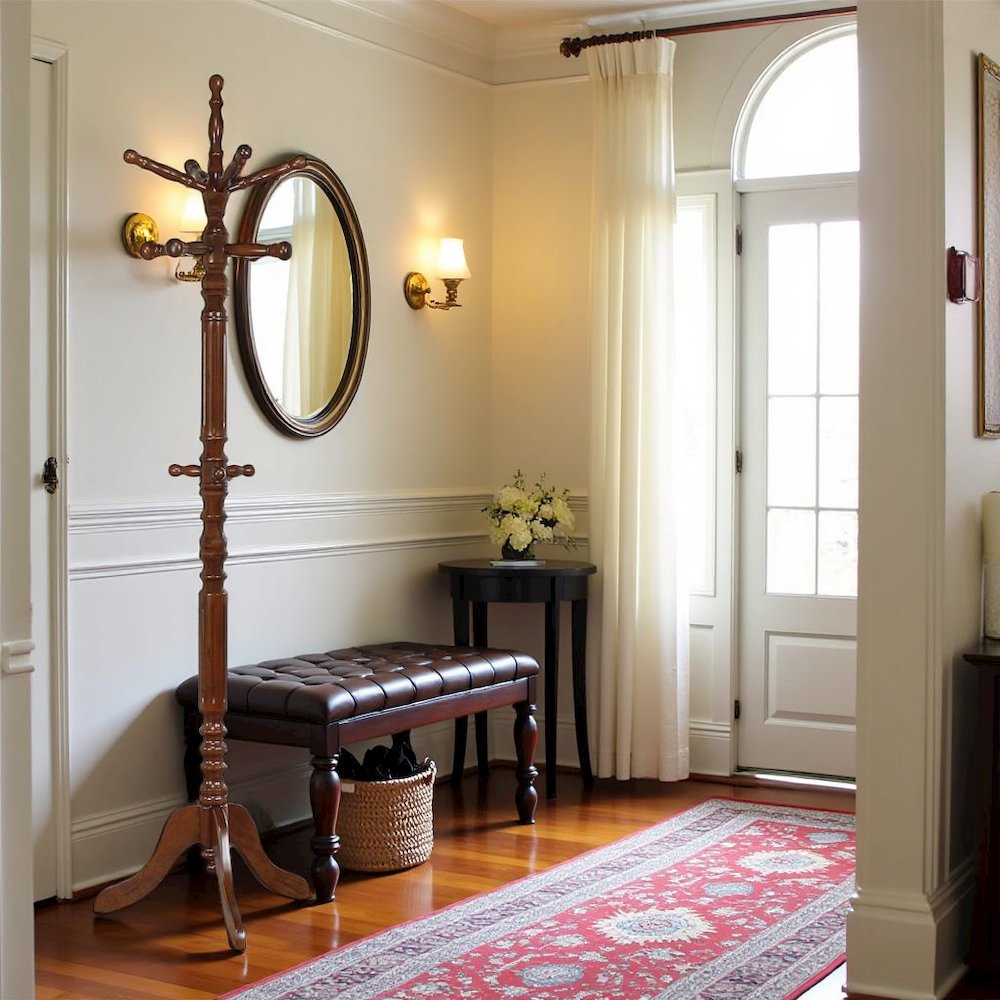 Classic Wooden Coat Rack Stand – Freestanding Coat Tree with Hooks. Picture 3
