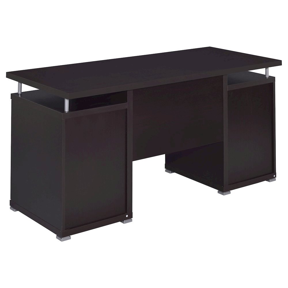Spacious 55-Inch Office Desk with Drawers – Brown Computer Work Desk. Picture 6