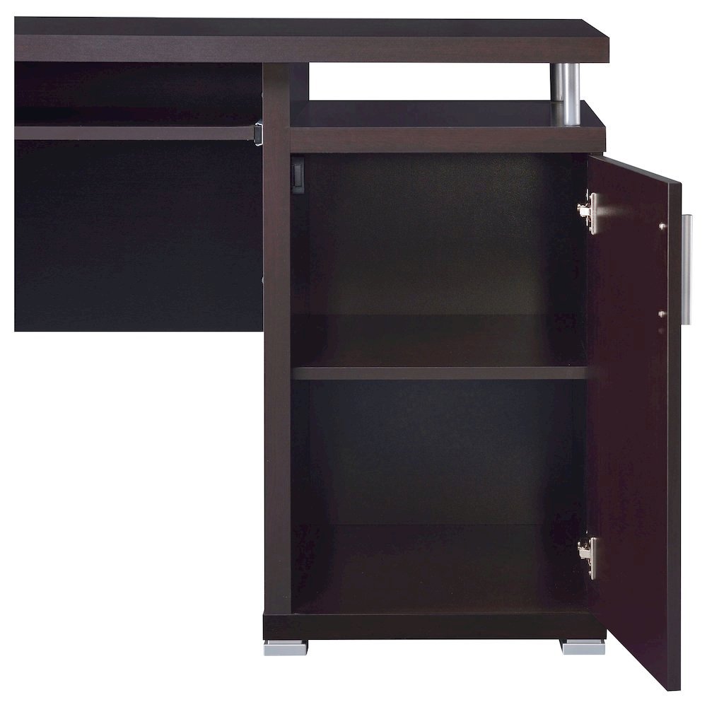 Spacious 55-Inch Office Desk with Drawers – Brown Computer Work Desk. Picture 10