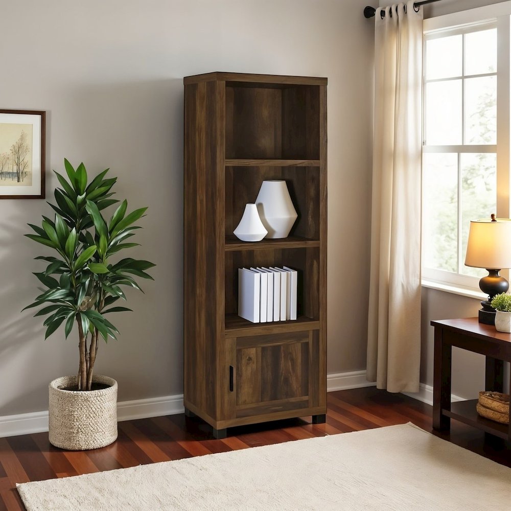 Tall Green Bookcase – Cube Storage Organizer with Three Spacious Shelves. Picture 2