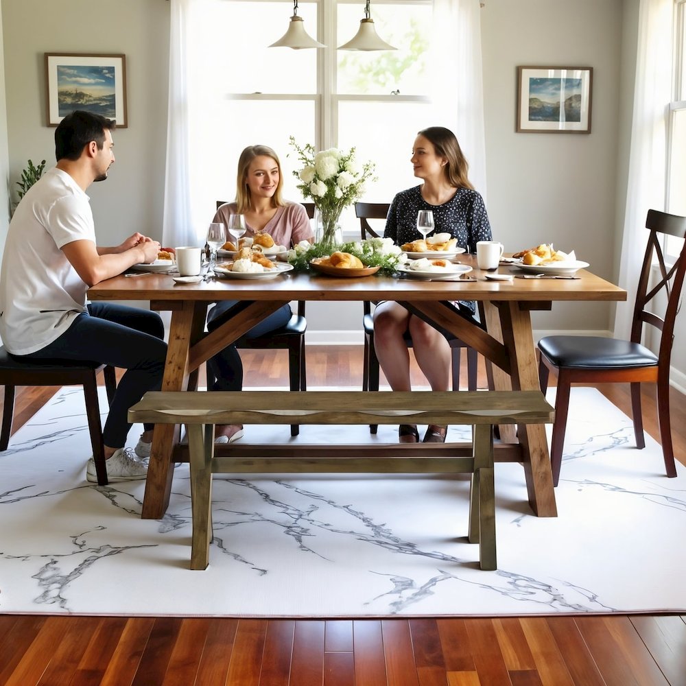 Classic Wood Dining Bench – Small Bench for Kitchen or Dining Table. Picture 2