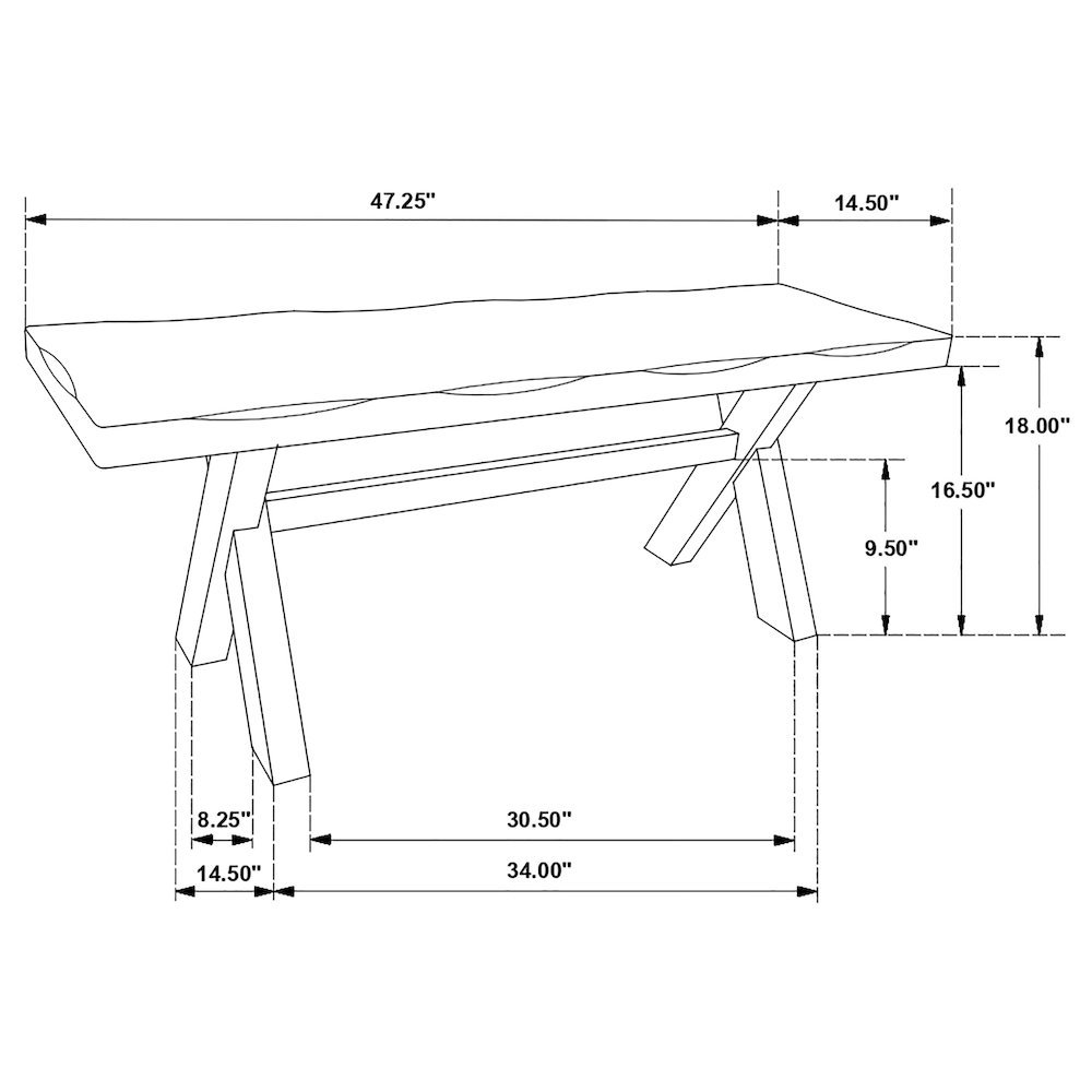 Classic Wood Dining Bench – Small Bench for Kitchen or Dining Table. Picture 6