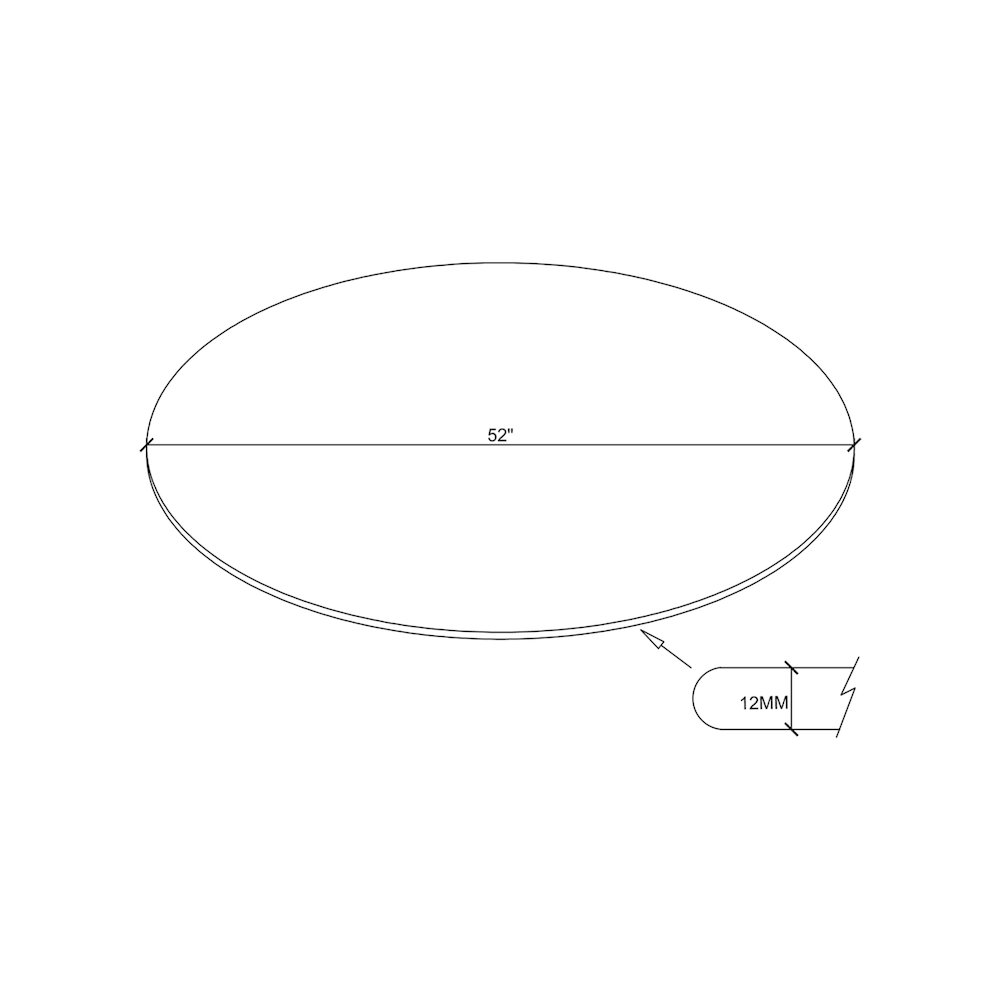 52-inch 12mm Round Clear Tempered Glass Top. Picture 4