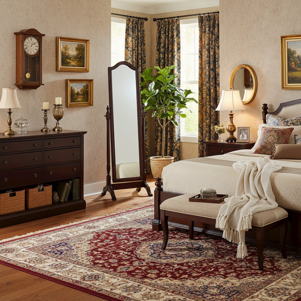 Brown Mirror Full Length Standing Body Mirror with Wooden Cheval Frame. Picture 2
