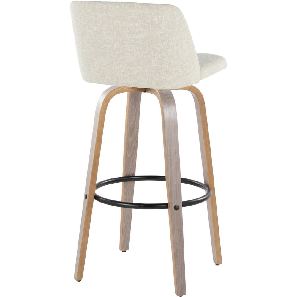 Black Toriano 30" Fixed-Height Barstool - Set of 2. Picture 3