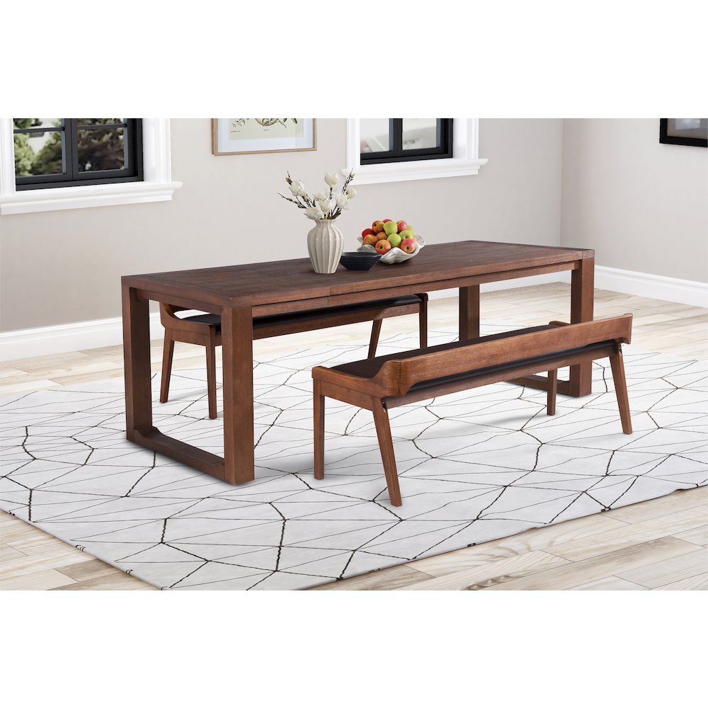 Rasmus Extension Dining Table - Chestnut Wire-Brush Finish. Picture 6