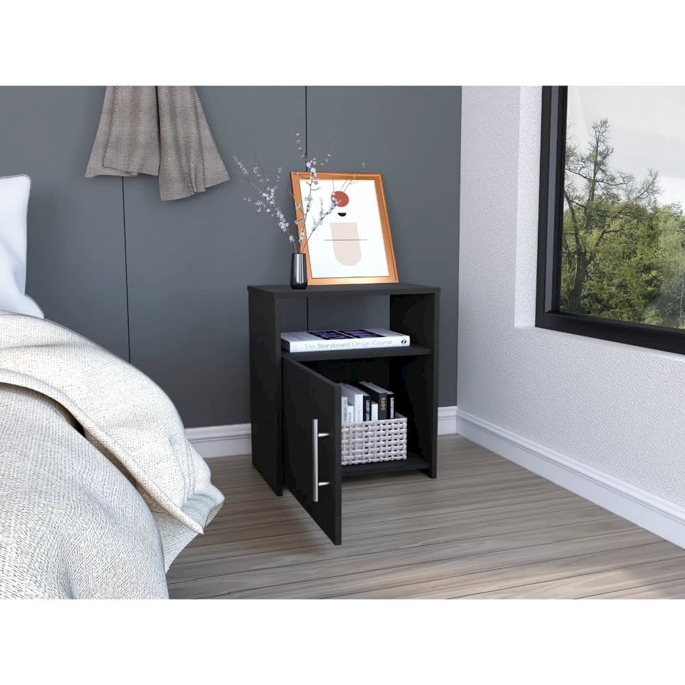 Nordico Nightstand Black MDF. Picture 4