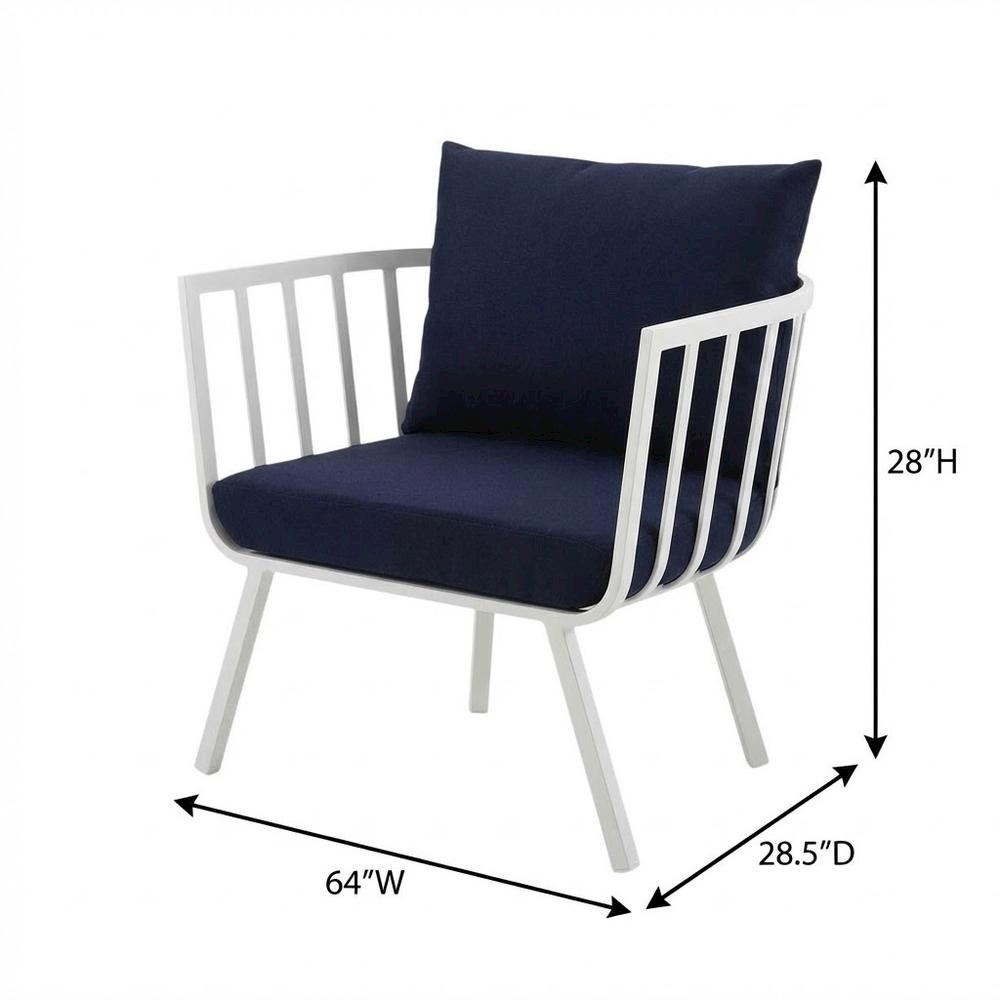 Outdoor Patio Aluminum Armchair Set Of 2 With Cushioned Seats And Armrests. Picture 7