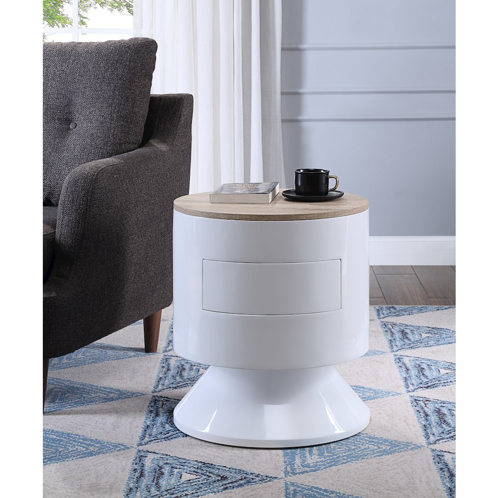 Otith Accent Table White High Gloss. Picture 5