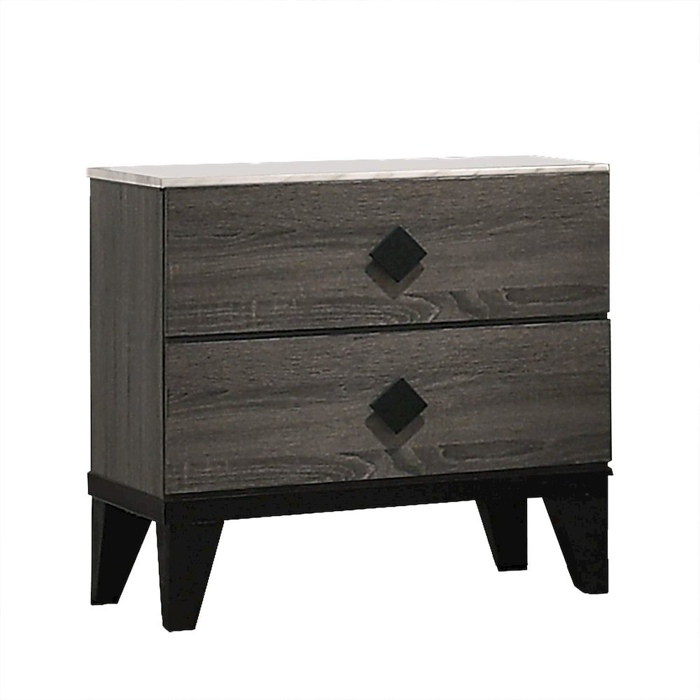 Madelyn night stand in Rustic Gray Walnut and Faux Marble Top. Picture 1