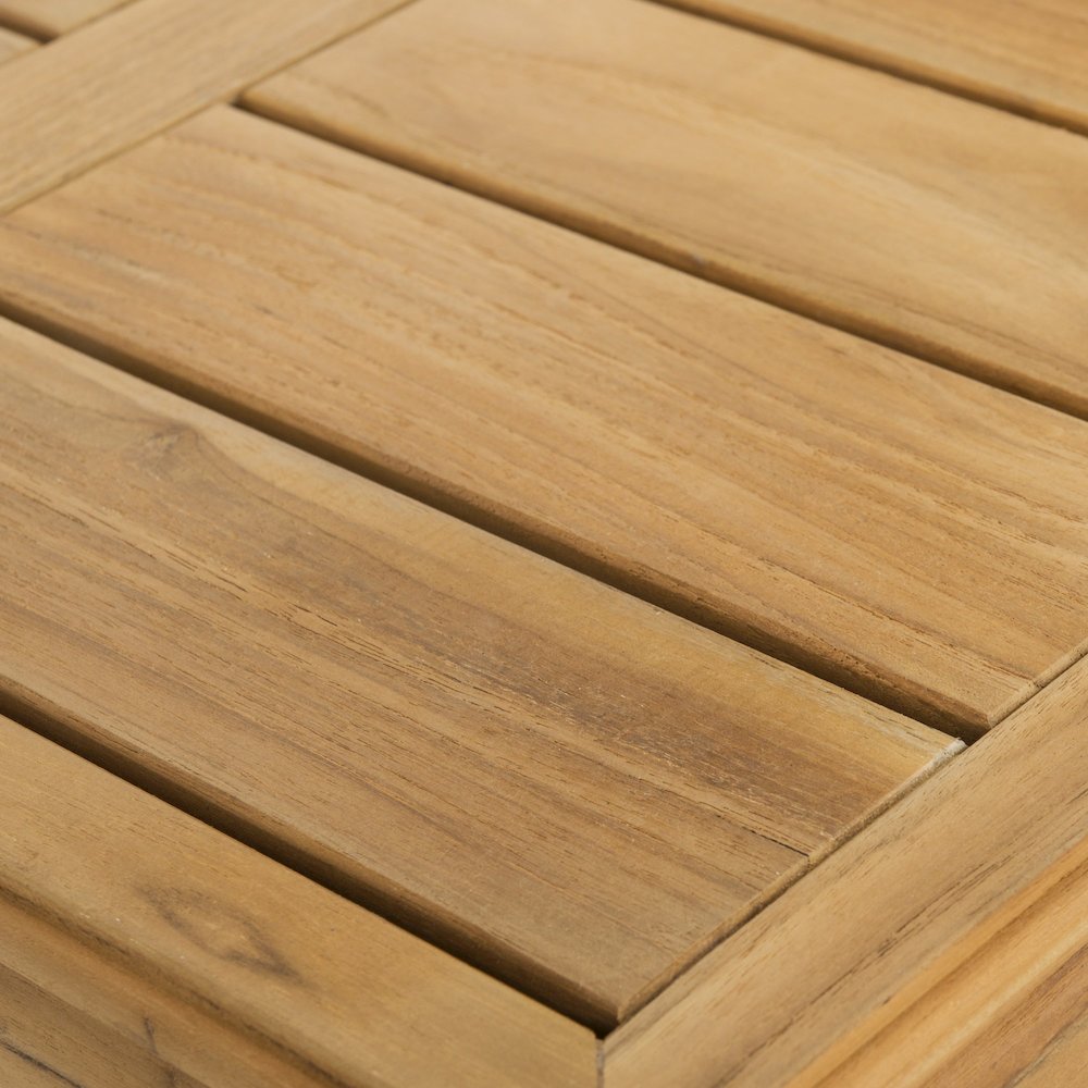 Couture Montford Contemporary Teak End Table, Natural Teak. Picture 4