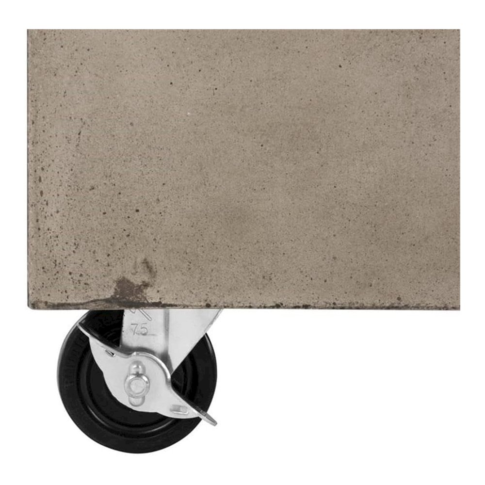 Gargon Indoor/Outdoor Modern Concrete 9.84-Inch H Coffee Table With Casters. Picture 3