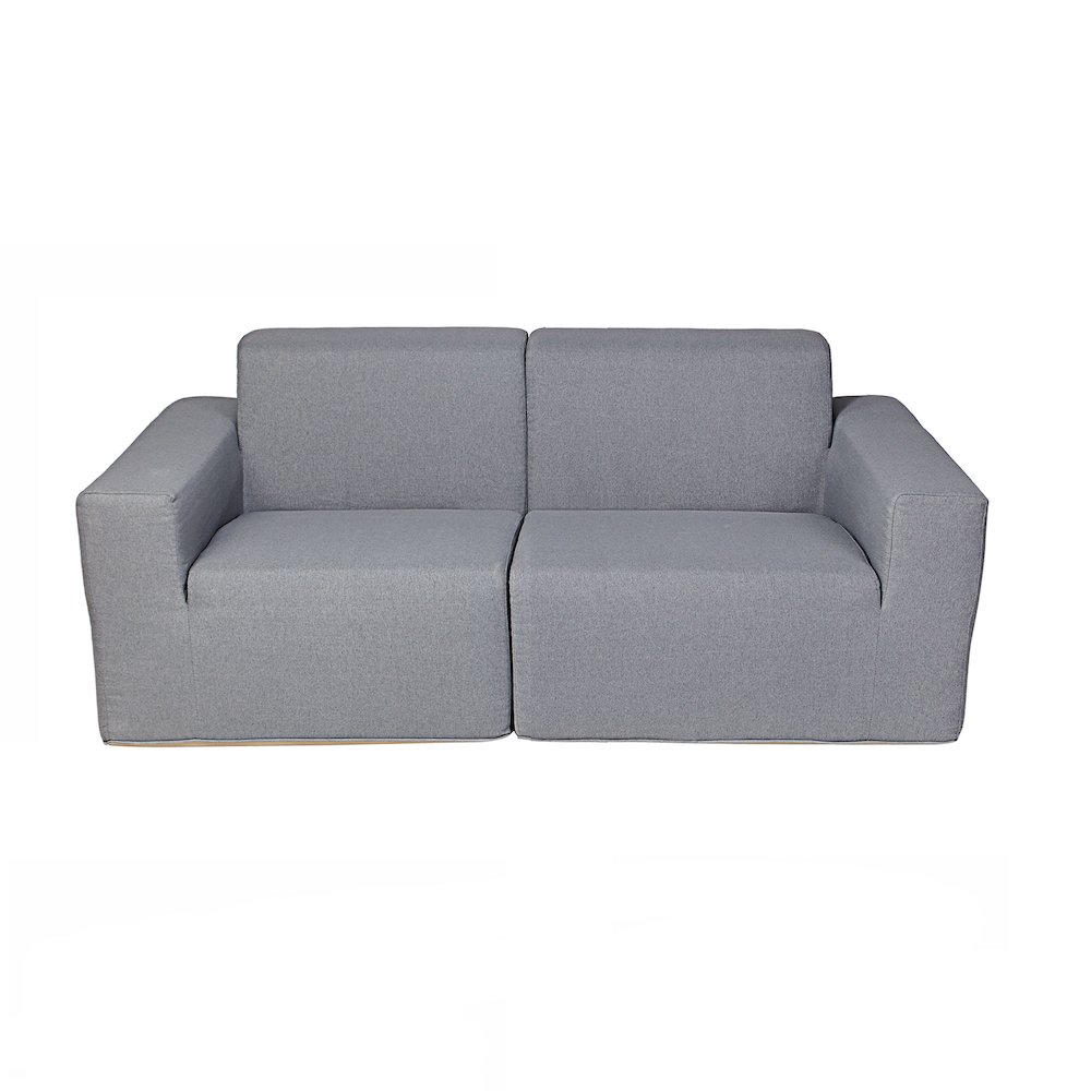 2 Place Seating  Gray Compressed Foam Sectional Sofa. Picture 1