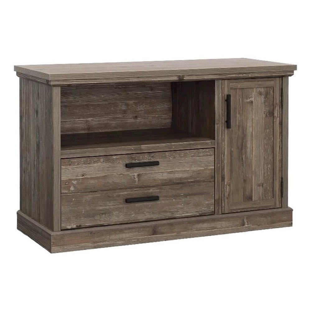 Green Engineered Wood Storage Credenza with Double Cabinet and Spacious Design. Picture 1