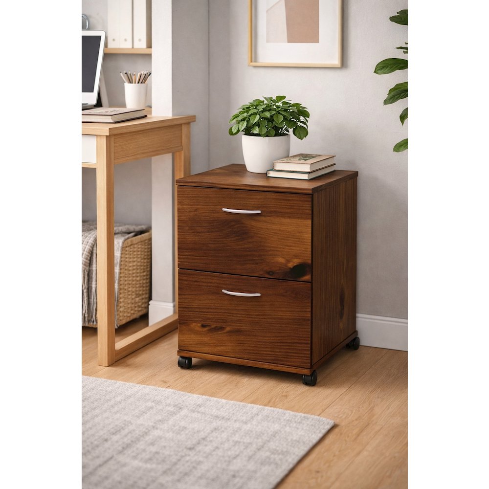 2-Drawer Essentials Rolling Filing Cabinet, Truffle. Picture 3