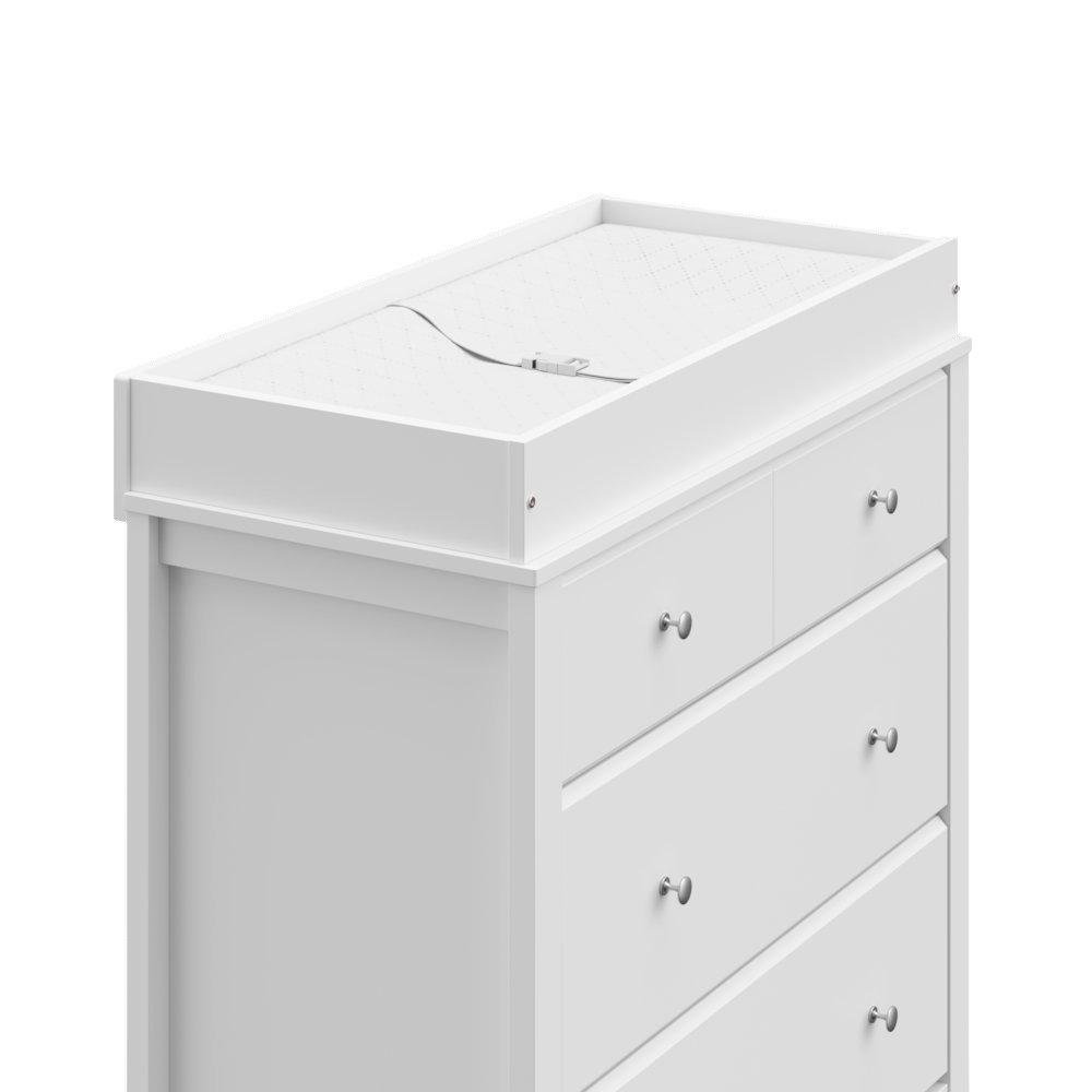 Storkcraft Carmel 3 Drawer Chest with Changing Topper (White). Picture 5