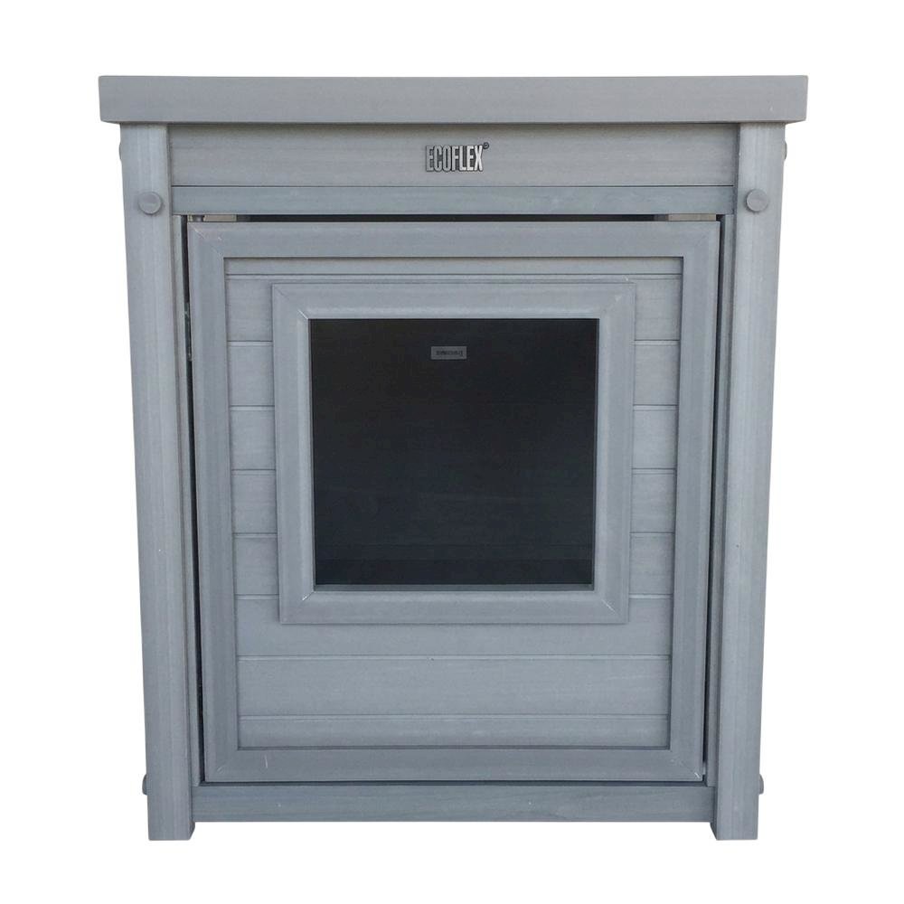 Grey ECOFLEX® Litter Box Cover End Table with Door Access. Picture 4