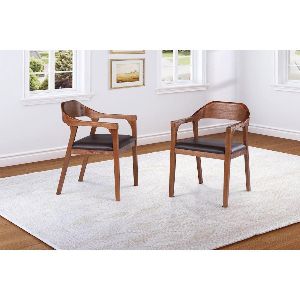 Rasmus Dining Armchairs - Chestnut Wire-Brush Finish - Set of 2. Picture 10