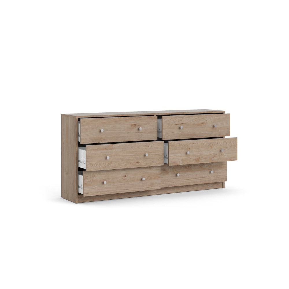 Portland 6 Drawer Double Dresser, Jackson Hickory. Picture 4