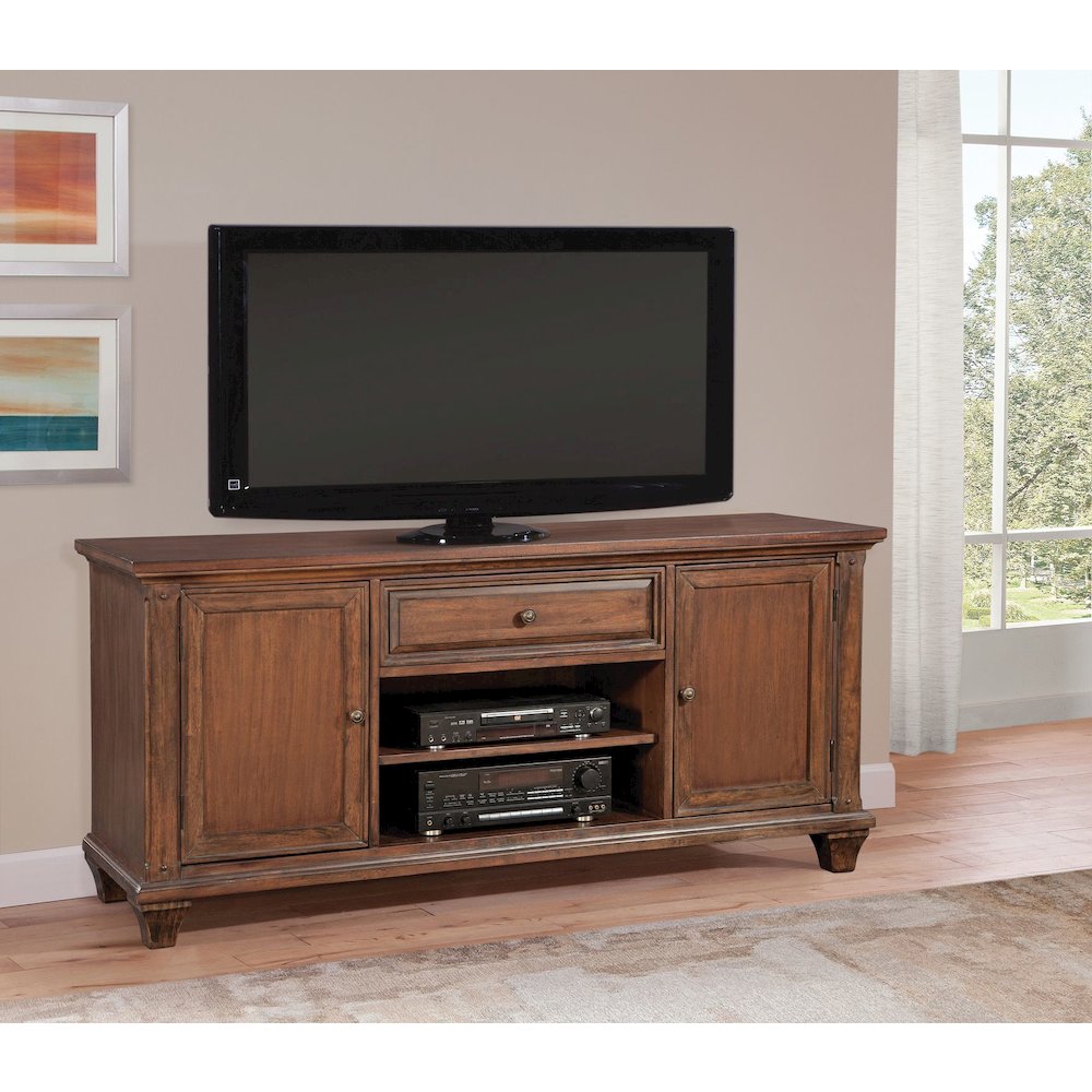 Sedona 66" Entertainment Console - Cinnamon Cherry. Picture 2