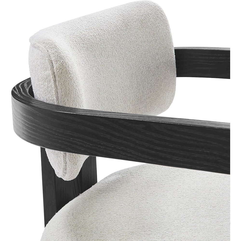 Tappelle Mid-Century Modern Fully Assembled Dining Arm Chairs, Set of 2, Black. Picture 4