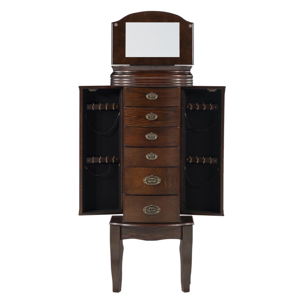 Italian Influenced Transitional Espresso Jewelry Armoire. Picture 9