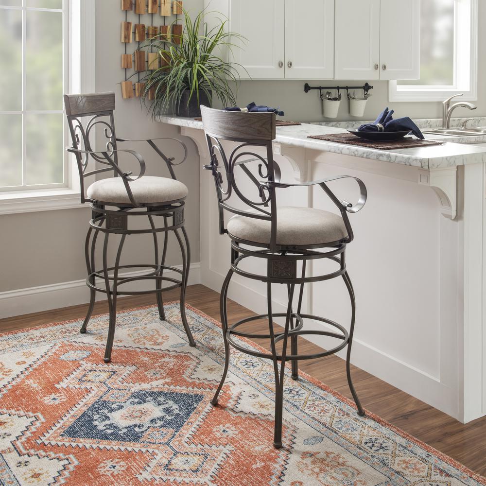 Beeson Big And Tall Barstool Arm Pewter. Picture 5