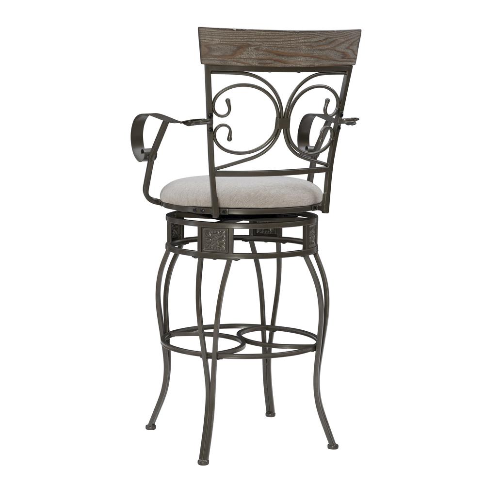 Beeson Big And Tall Barstool Arm Pewter. Picture 3