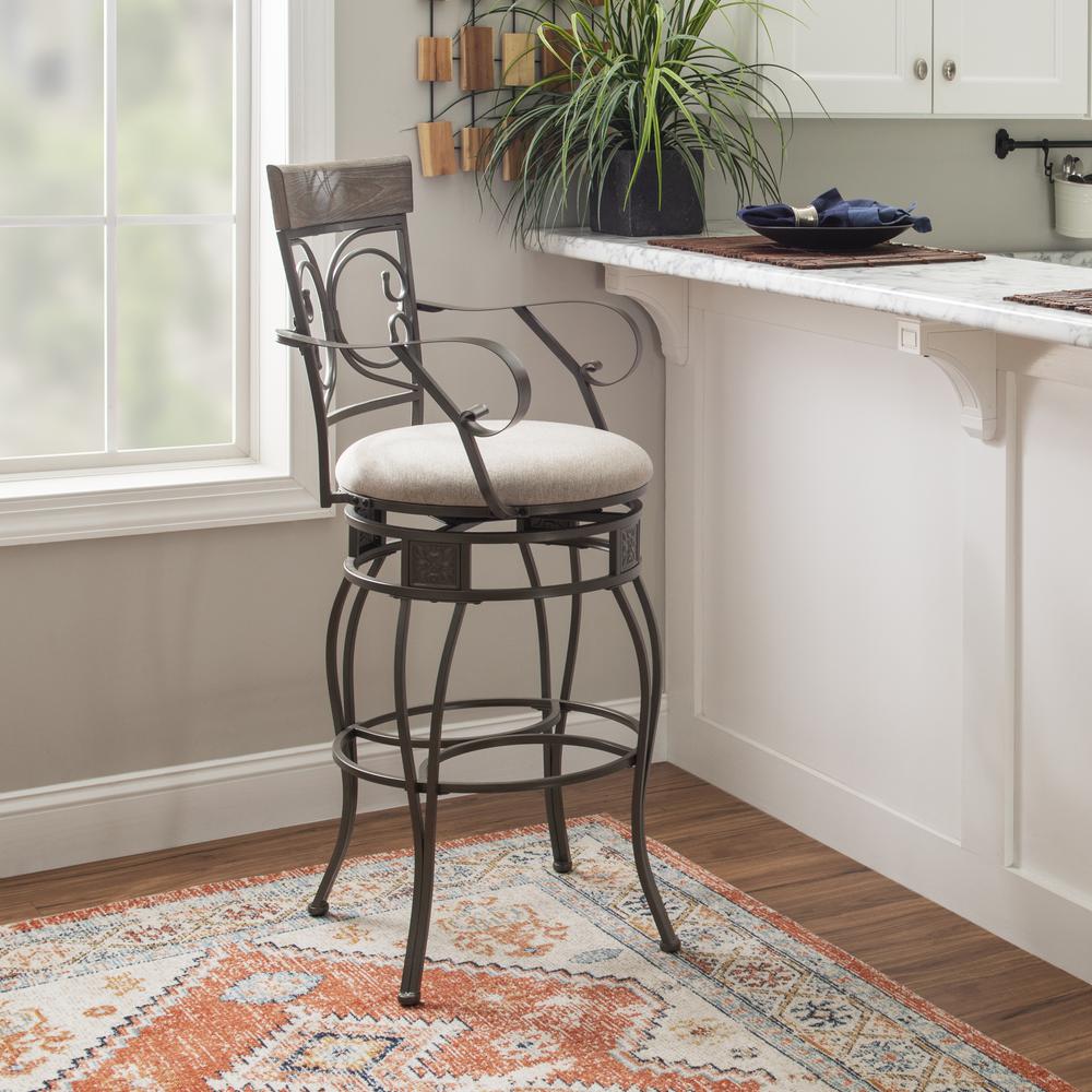 Beeson Big And Tall Barstool Arm Pewter. Picture 6