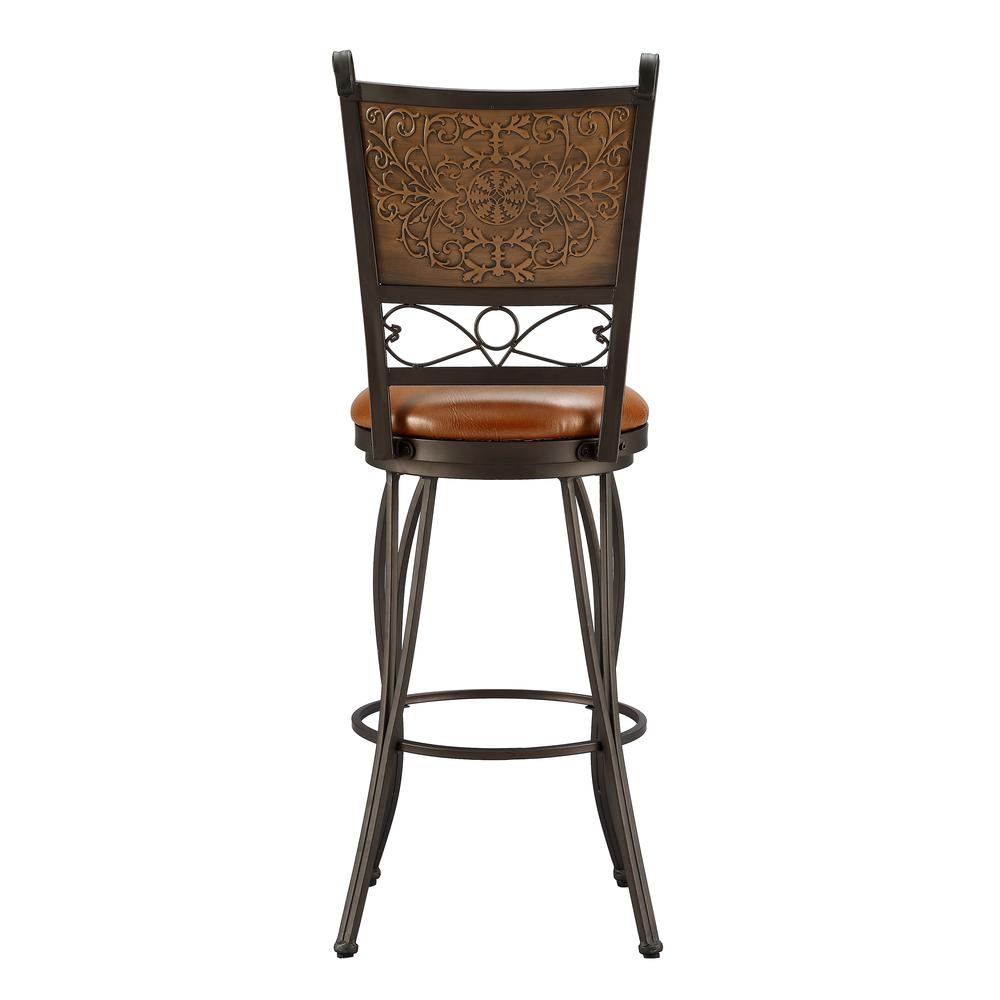 Bronze with Muted Copper Stamped Back Bar Stool, 28" Seat Height. Picture 2
